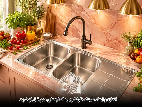 اندازه و ابعاد سینک ظرفشویی